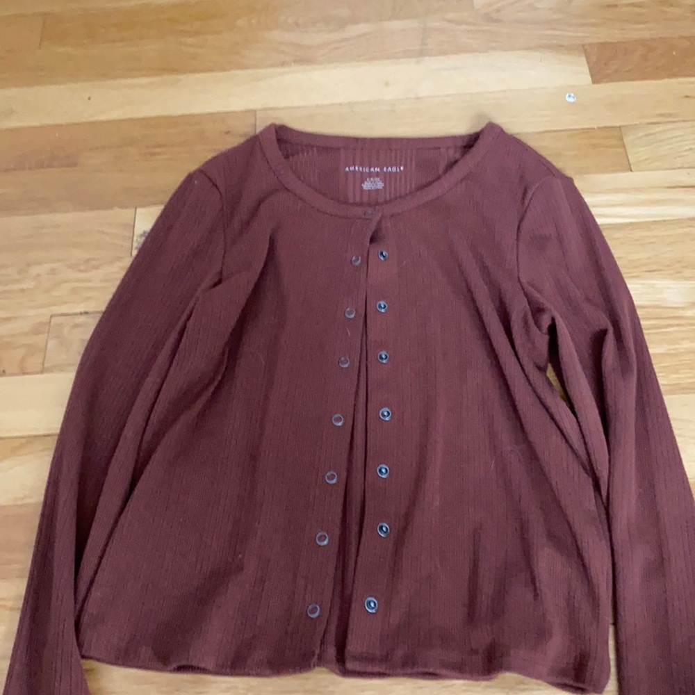 Brown American eagle cardigan or top